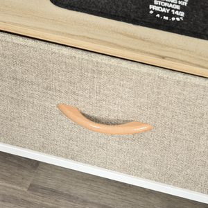 HOMCOM TV Cabinet, TV Console Unit with 2 Foldable Linen Drawers Maple Colour Unbranded