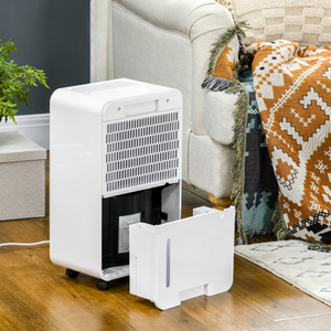 HOMCOM 10L/Day Protable Quiet Air Dehumidifier with Purifier, Timer, 5 Modes HOMCOM
