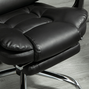 PU Leather Home Office Chair High Back Computer Chair with Swivel Wheels Black HOMCOM