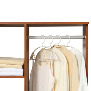 Open Wardrobe W/ Clothes Hanging Rail-Walnut HOMCOM