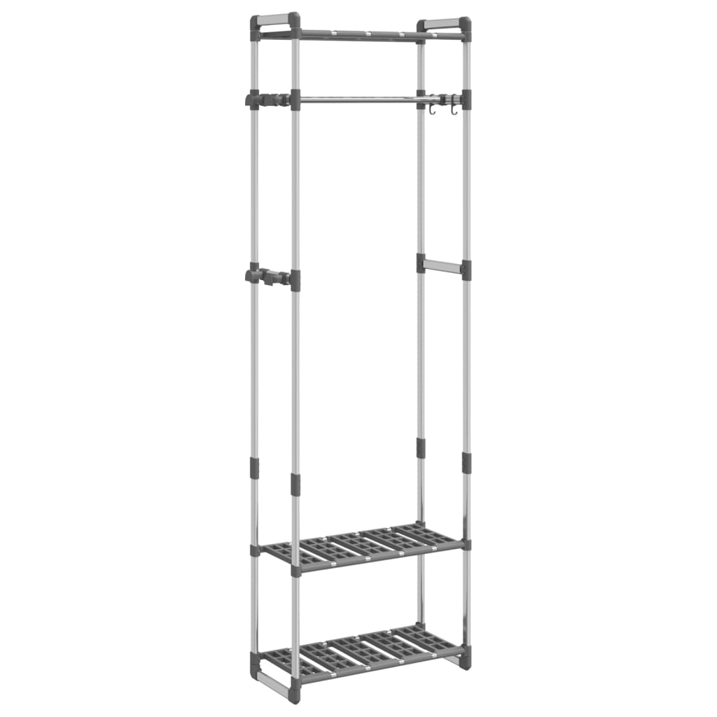 3-Tier Clothes Rack Silver 59x29x192 cm Aluminium vidaXL