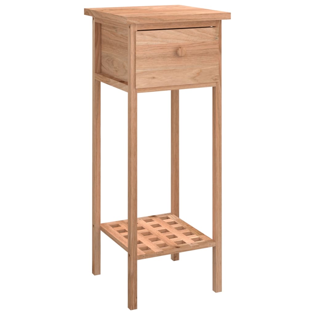 vidaXL Side Table with Drawer 25x25x60cm Solid Wood Walnut