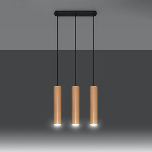 Pendant lamp wood Lino Scandinavian Design GU10 Sollux Lighting