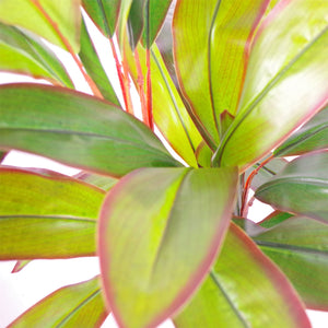 100cm Artificial Realistic Dracaena Tropical Plant with Silver Metal Plater Leaf