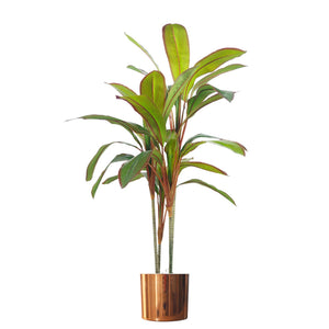 100cm Artificial Realistic Dracaena Tropical Plant with Copper Metal Plater Leaf