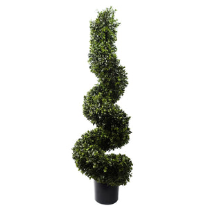 120cm Sprial Boxwood Artificial Tree UV Resistant Outdoor Leaf