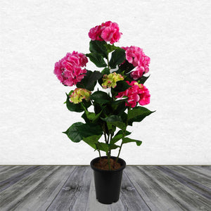 Artificial Hydrangea Flowering Plant Pink Leaf
