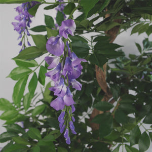 110cm Artificial Purple Wisteria Tree with Copper Metal Planter Leaf