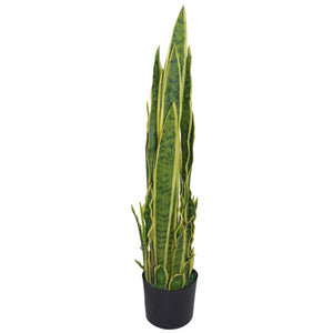 90cm (3ft) Artificial Sansevieria Yellow Green Indoor Plant - Large Leaf