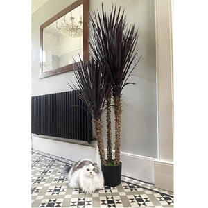 155cm Artificial Yukka Tree Plant Spiky UV Resistant Outdoor Tree Triple Dark Red and Brown Leaf