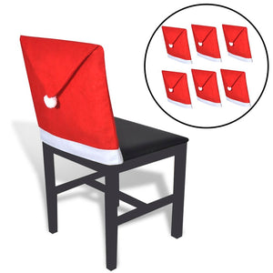 6 Santa Claus Hat Chair Back Covers vidaXL