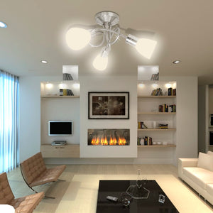Ceiling Lamp with Glass Shades for 3 E14 Bulbs vidaXL