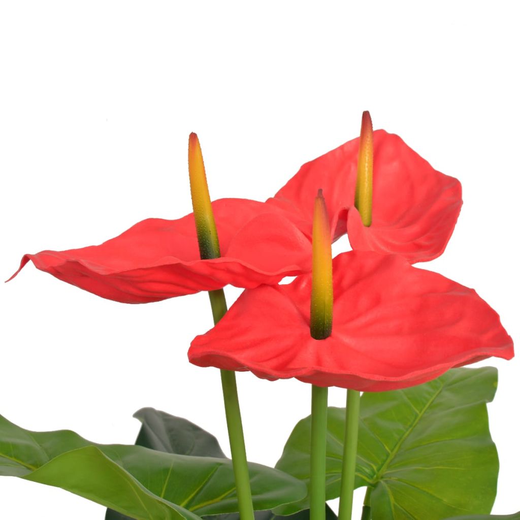 Artificial Anthurium Plant with Pot 90 cm Red and Yellow vidaXL