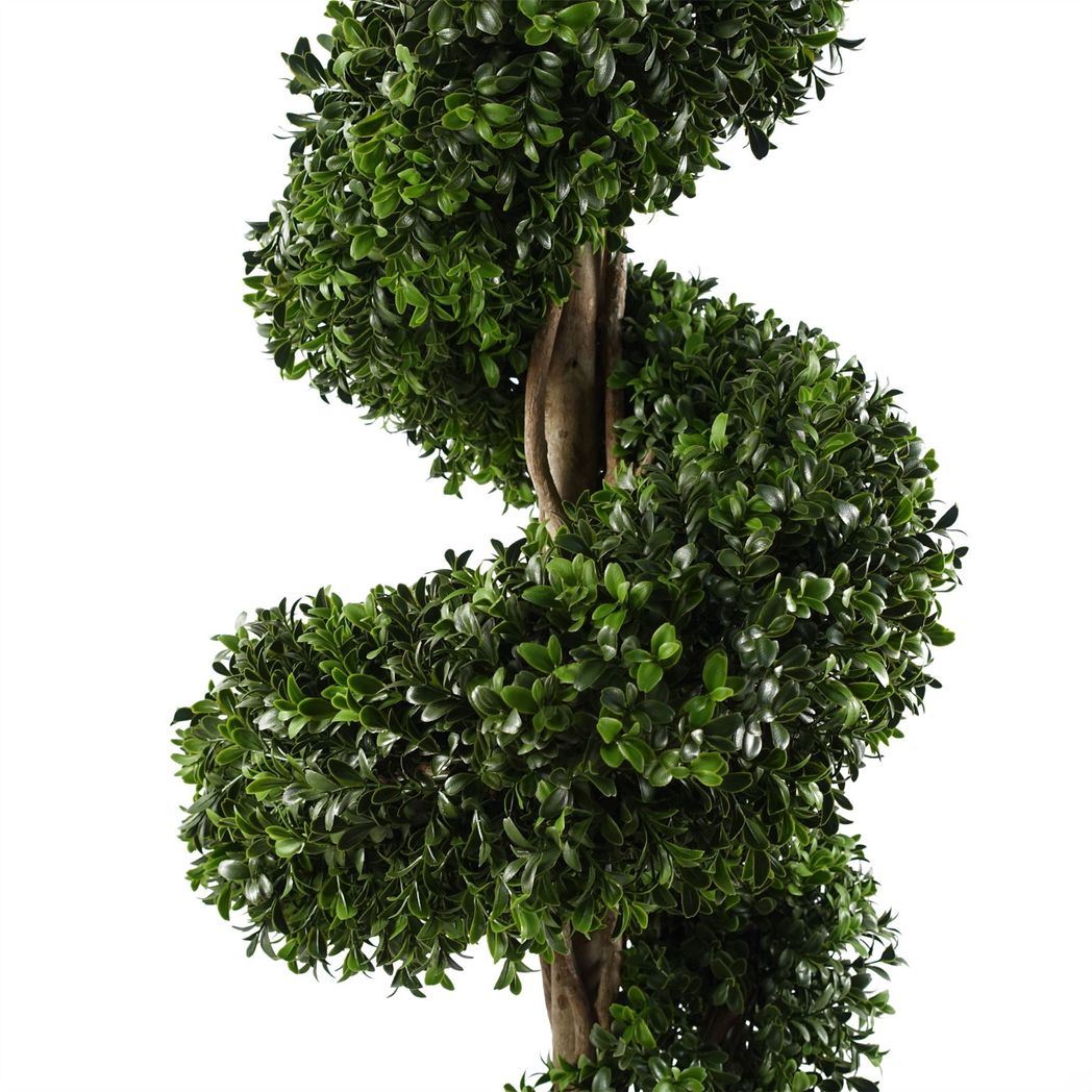 120cm Sprial Buxus Artificial Tree UV Resistant Outdoor Topiary Leaf