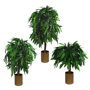 80cm Large Artificial Mango Tree Plant with Metal Planter Leaf