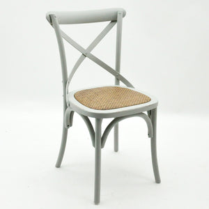 GREY FRENCH CROSS BACK CHAIR L46 x W49 x H88 cm MSL