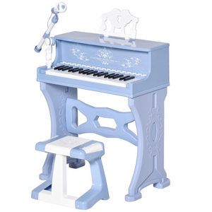 HOMCOM 37 Key Keyboard Battery Piano Kids Microphone Stool Educational Game HOMCOM
