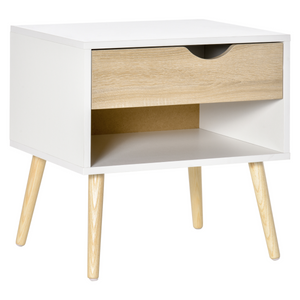 Bedside Table with Drawer and Shelf, Modern Nightstand, End Table HOMCOM