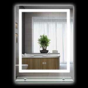 kleankin Dimmable Bathroom Mirror with LED Lights, 3 Colours, Defogging Film kleankin