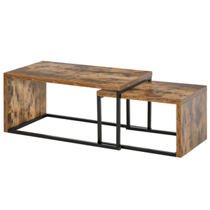 HOMCOM Set of 2 Coffee Tables, Side Table, Tea Table for Living Room Bedroom Unbranded