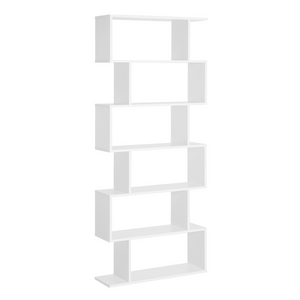 Particle Board 6-Tier Asymmetrical Shelving Unit White HOMCOM