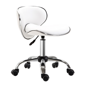 Office Chair Beauty Salon Rolling Technician Stool Chair Low Back White HOMCOM Unbranded