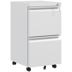 Vinsetto Steel File Cabinet with Lock Hanging Bar for Letter A4 Legal Size White Vinsetto