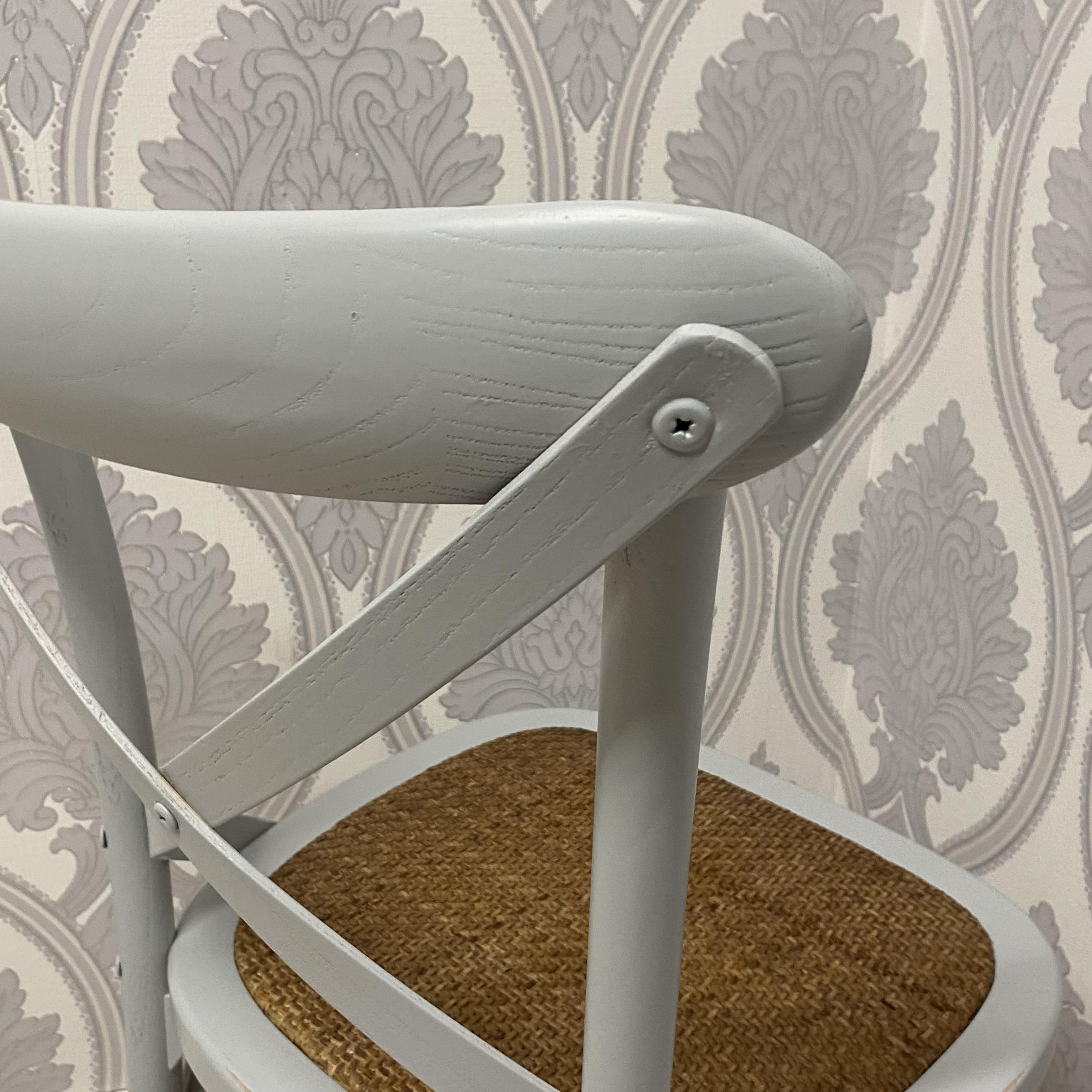 GREY FRENCH CROSS BACK CHAIR L46 x W49 x H88 cm MSL