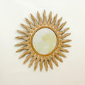58CM HAND CARVED WOODEN SUN MIRROR