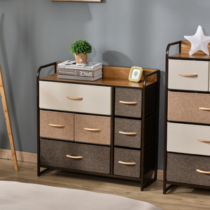 HOMCOM 7-Drawer Dresser, Fabric Chest of Drawers, Storage Organizer Unbranded