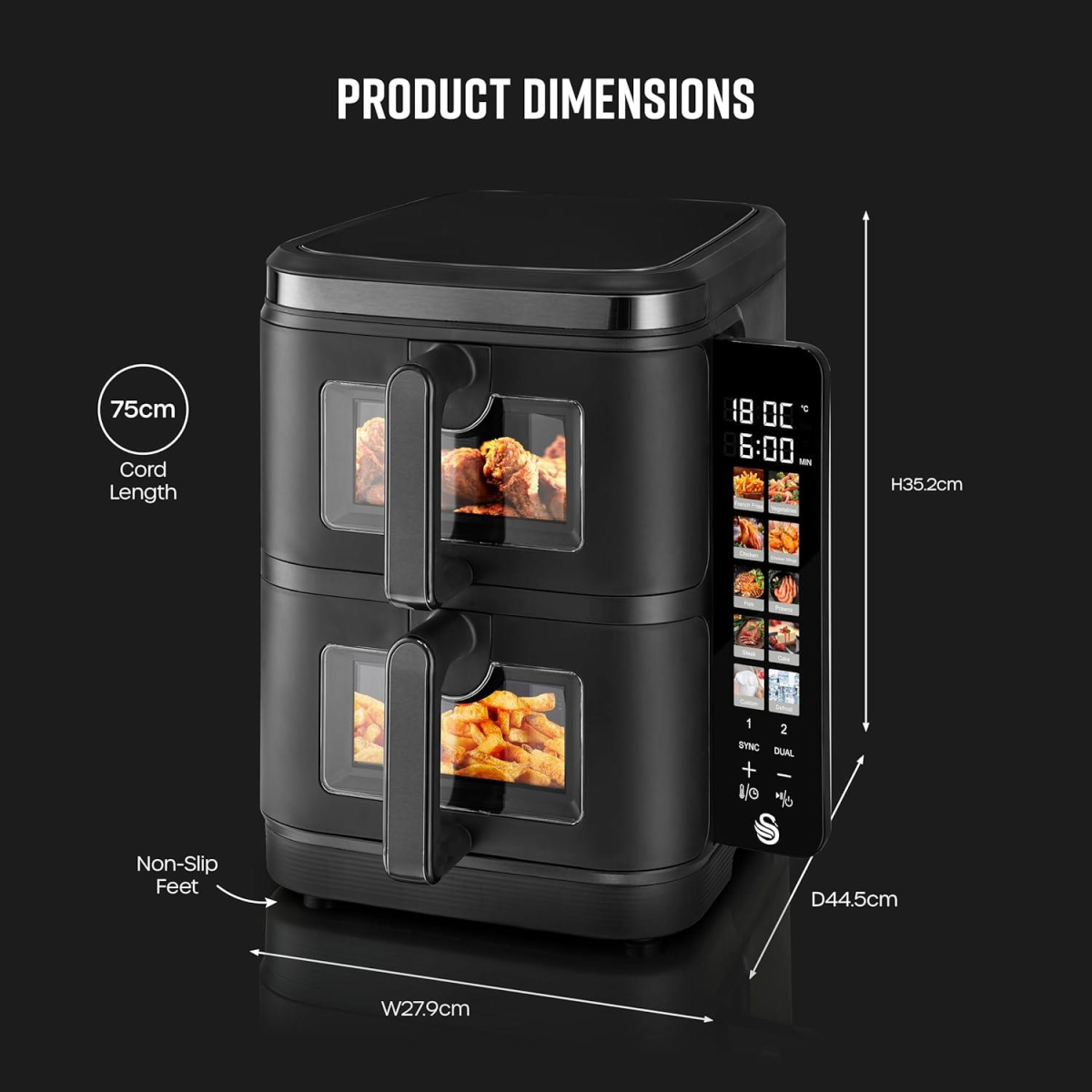 Swan 11L Duo Layer Air Fryer Swan