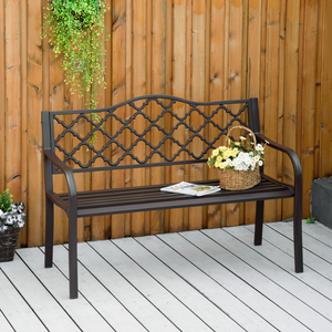 Cast Iron Front Porch Bench Mesh Patio Folding Rocking Set Lawn Furniture Outsunny