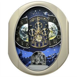 Rhythm Magic Motion Clock Crystal Decoration Silver Finish Widdop