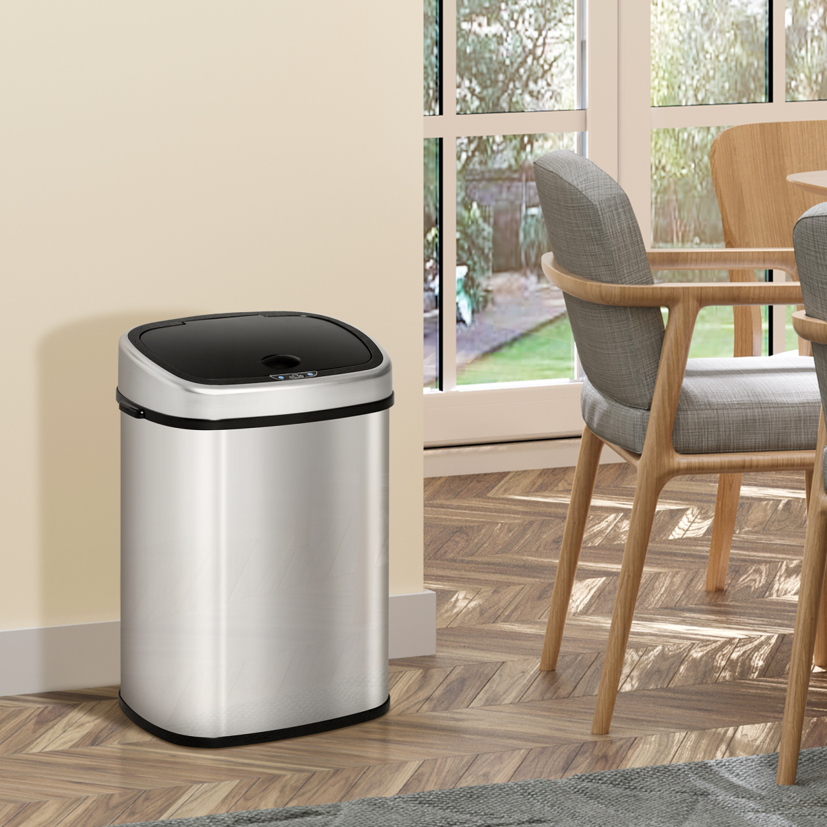Sensor Dustbin Touchless Automatic Bin Mirror Stainless Steel 48L HOMCOM