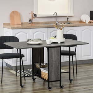 Mobile Drop Leaf Table Folding Kitchen Table Extendable Dining Table HOMCOM