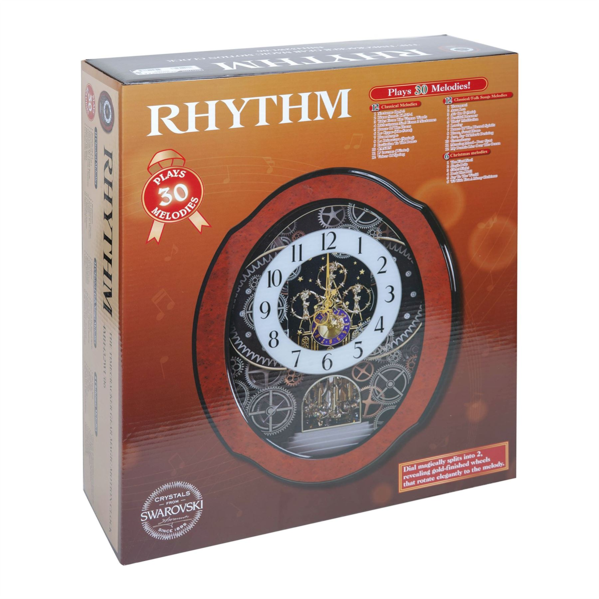 Rhythm Magic Motion Clock Crystal Decoration Wood Effect Widdop
