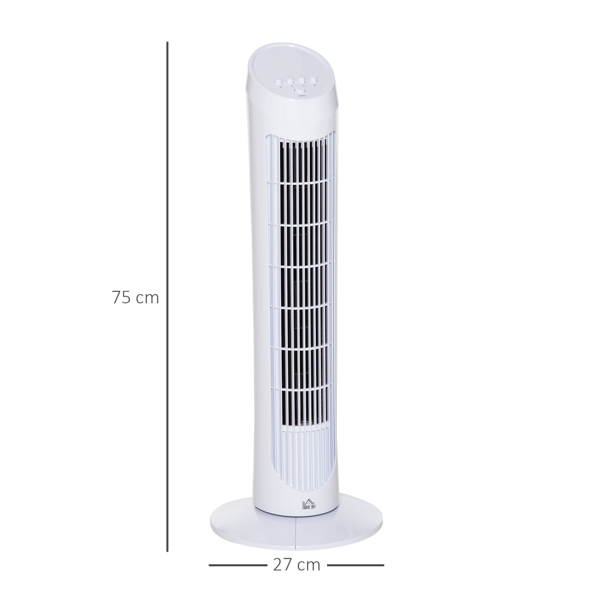 HOMCOM 30" Tower Fan Noise Reduction Wind 3-Level Cool ABS Indoor White HOMCOM