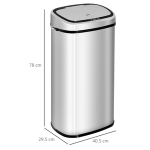 Sensor Bin 68 L Dustbin Stainless Steel Automatic Silver Dust-Silver HOMCOM