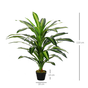 110cm/3.6FT Artificial Dracaena Tree Decorative Plant 40 Leaves Outsunny Unbranded