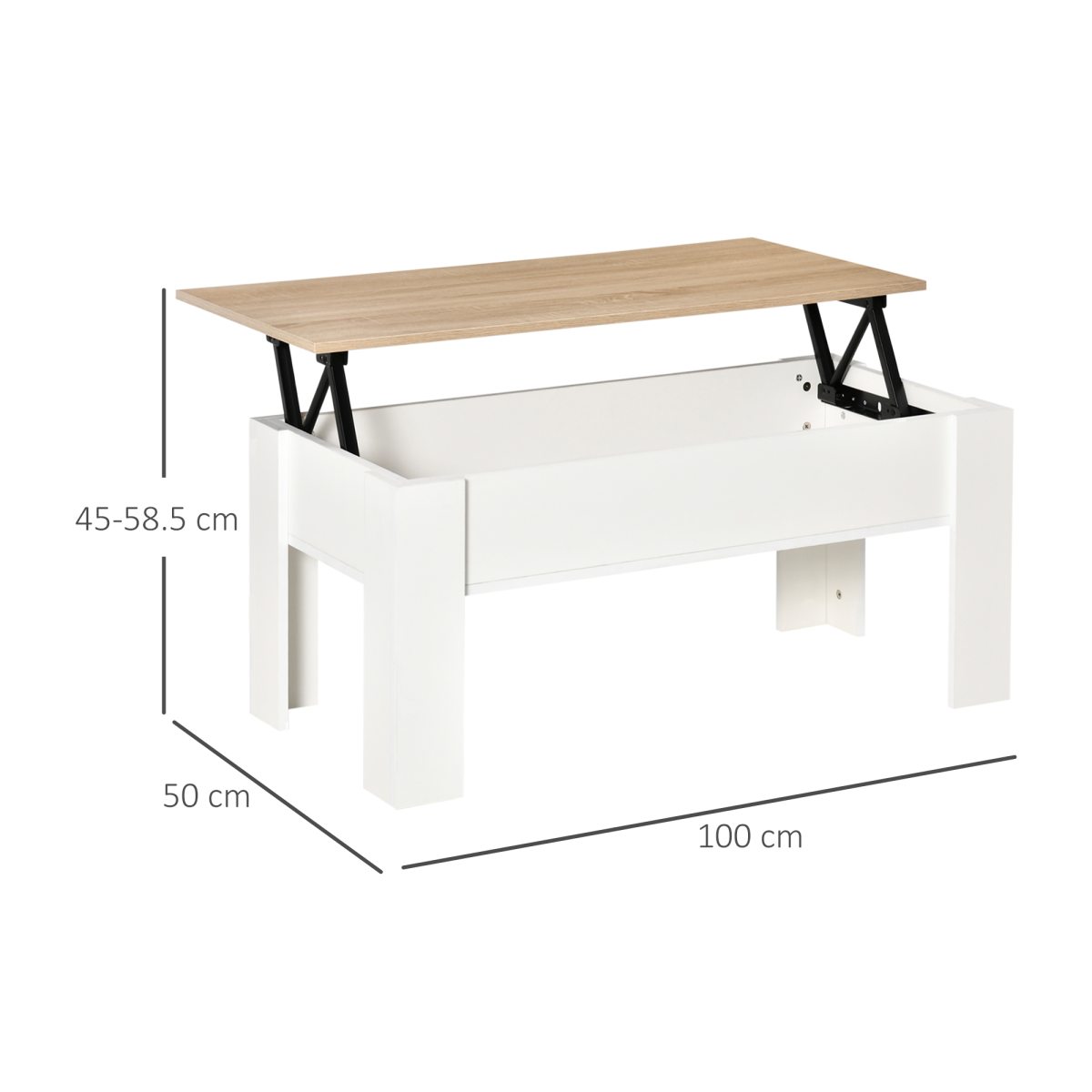 HOMCOM Lift Top Coffee Table w/Storage Compartment, Living Room Center Table Unbranded