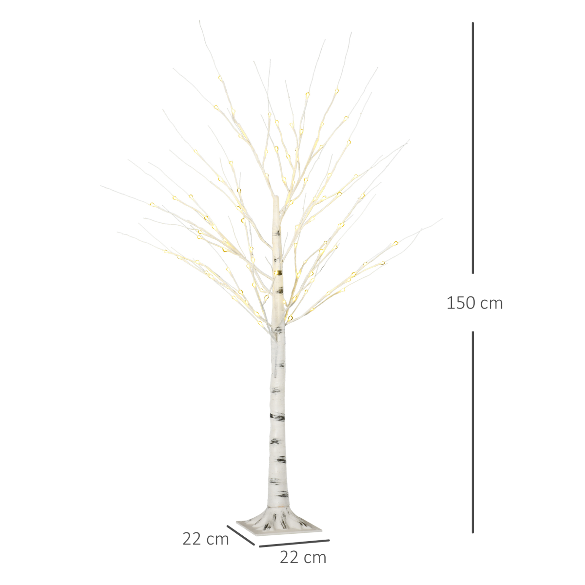 5ft Artificial White Birch Tree Light  96 Warm White Pre-Lit LED Light HOMCOM