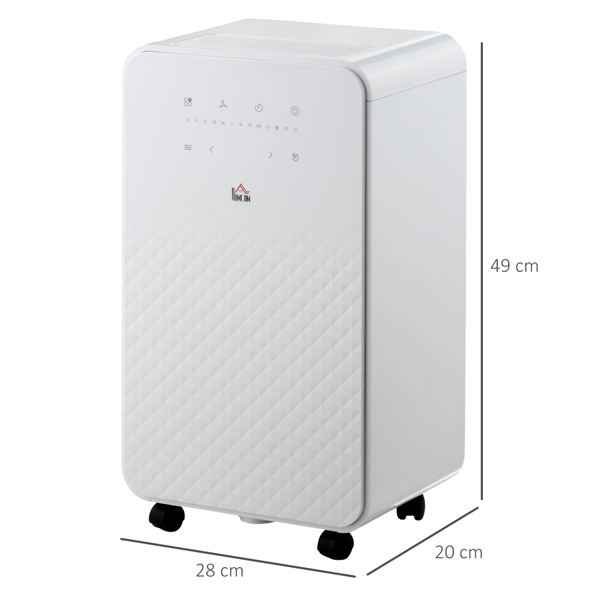 HOMCOM 10L/Day Protable Quiet Air Dehumidifier with Purifier, Timer, 5 Modes HOMCOM