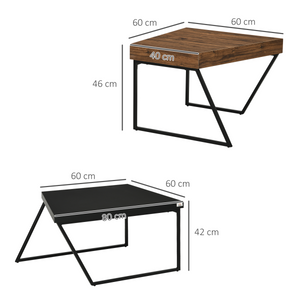 HOMCOM Coffee Table Set of 2, Coffee Tables with Steel Frame for Living Room HOMCOM