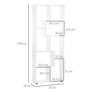 Multipurpose 8-Grid Bookshelf Decorative Shelf, Bathroom, Kitchen White Unbranded