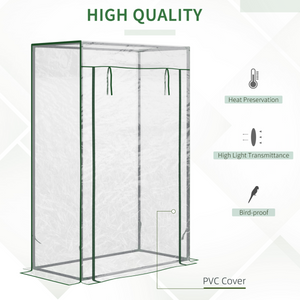 100x50x150cm Greenhouse Steel Frame PVC Cover with Roll-up Door Outdoor Green Outsunny