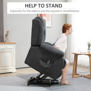 HOMCOM Heavy Duty Riser and Recliner Chair Lift Chair for the Elderly Dark Grey HOMCOM