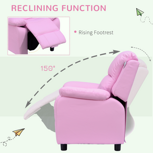 HOMCOM Kids Recliner Armchair Game Chair Sofa Children Seat In PU Leather Unbranded