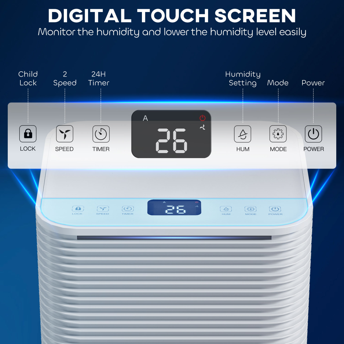 10L/Day 2000ML Portable Quiet Dehumidifier Home Laundry Room Electric Moisture HOMCOM