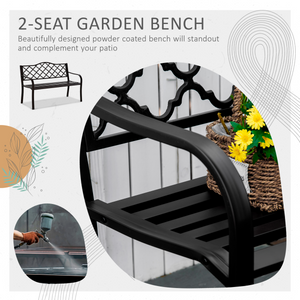Cast Iron Front Porch Bench Mesh Patio Folding Rocking Set Lawn Furniture Outsunny