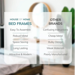 Extra Strong Double Metal Bed Frame In Black - Improved House of Home